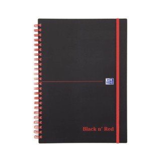 Black n Red A5 Wirebound Hard Cover Notepad 140 Ruled Sheets 100080140