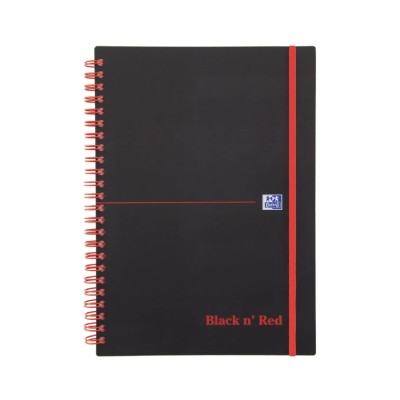 Black n Red A5 Wirebound Hard Cover Notepad 140 Ruled Sheets 100080140