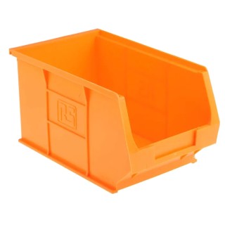 RS PRO Polypropylene Storage Bin 240 mm x 150 mm x 130 mm Orange 469-6778