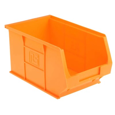 RS PRO Polypropylene Storage Bin 240 mm x 150 mm x 130 mm Orange 469-6778