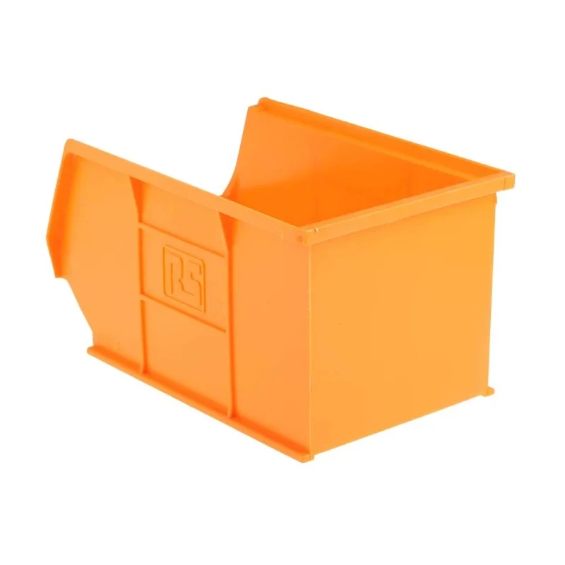 RS PRO Polypropylene Storage Bin 240 mm x 150 mm x 130 mm Orange 469-6778