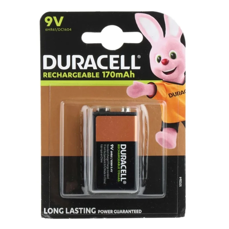 Duracell 170 mAh NiMH 9V Rechargeable Battery 5000394056008