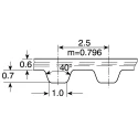 Contitech 6 / T2.5 / 480 SS Polyurethane SYNCHROFLEX Timing Belt 192 Teeth 480 mm Length 6 mm Width 6/T2.5/480 SS