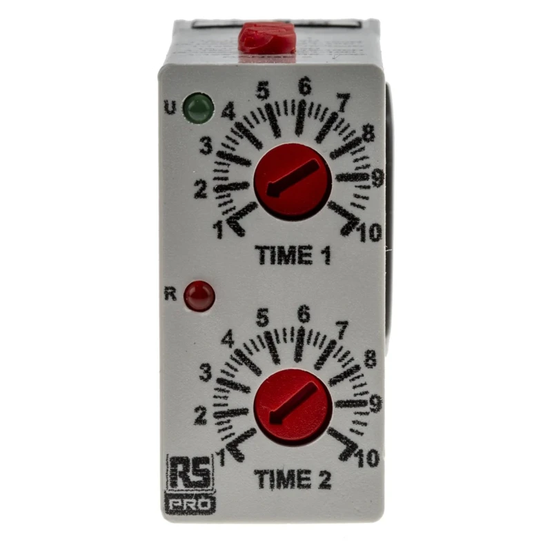 RS PRO UNI Series Multi-voltage Timer Relay, 11-Contact, DPDT Switch, 12 to 250 V dc, 12V/240 V ac, 0.1 s to 100 178-5022
