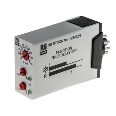 RS PRO UNI Series Timer Relay, 11-Contact, 12 to 240 V DC, 12 V AC, 240 V AC, 0.1 s to 30 min, 1 Function, DPDT 178-5028