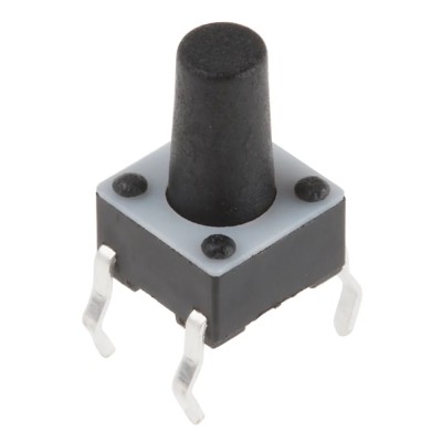 TE Connectivity IP67 Black Tactile Switch Button SPST 50mA 24 V dc PCB Momentary Actuator 5.9 mm FSM Series 1-1825910-4