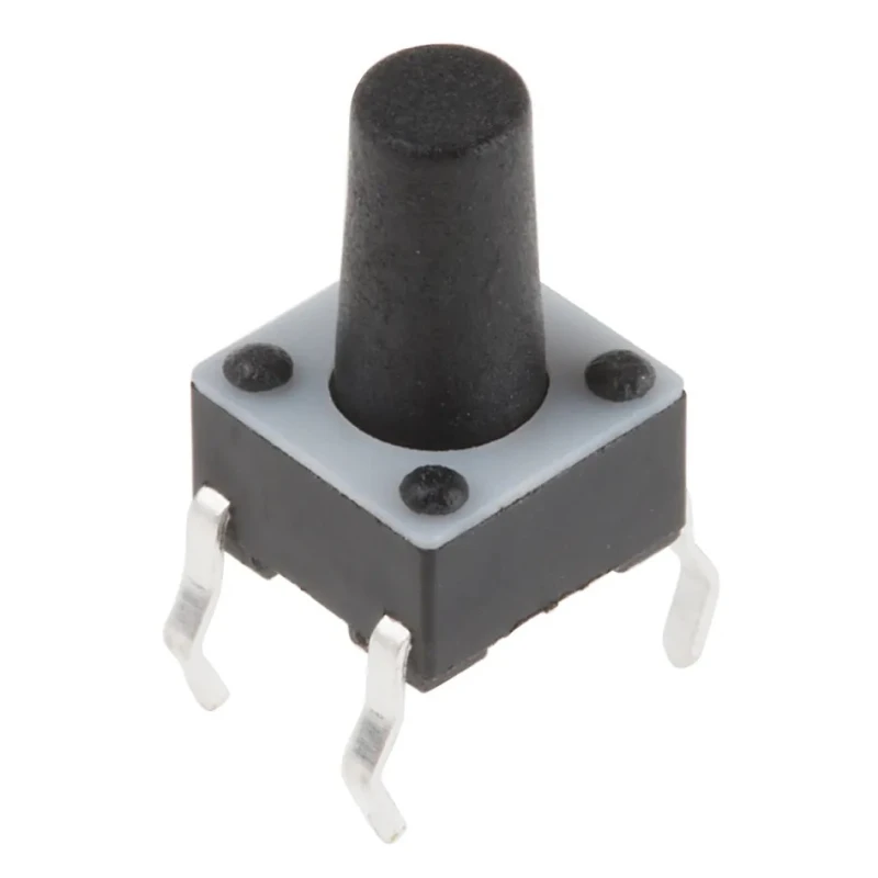 TE Connectivity IP67 Black Tactile Switch Button SPST 50mA 24 V dc PCB Momentary Actuator 5.9 mm FSM Series 1-1825910-4