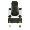 TE Connectivity IP67 Black Tactile Switch Button SPST 50mA 24 V dc PCB Momentary Actuator 5.9 mm FSM Series 1-1825910-4