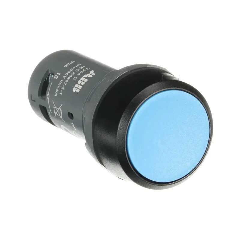 ABB CP1 Series Push Button Switch Panel Mount Blue Actuator 2A Switch Contact Current 125 VDC 1SFA619100R1014 CP1-10L-10