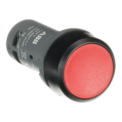 ABB Compact Series Push Button Switch, Momentary Operation, Panel Mount, 22 mm Cutout, DPST 1SFA619100R1021 CP1-10R-20