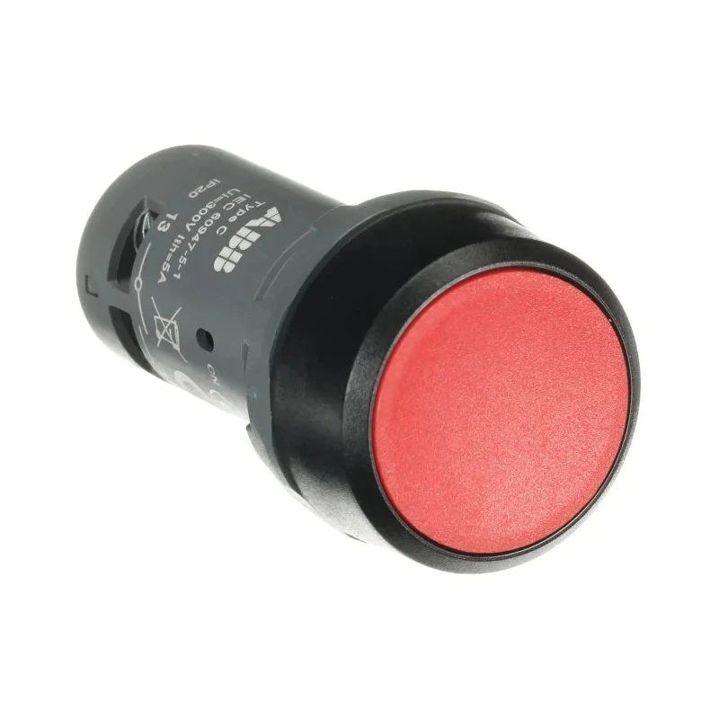 ABB Compact Series Push Button Switch, Momentary Operation, Panel Mount, 22 mm Cutout, DPST 1SFA619100R1021 CP1-10R-20