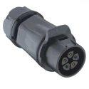 Lumberg Industrial Circular Connector Cable Socket 5 Contacts IP67 Polymer Housing 500V 12A 0262 05