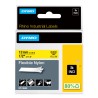 Dymo Black on Yellow Industrial Rhino Flexible Nylon Label Printer Tape, 12 mm Width, 3.5 m Length, Black Print 18490