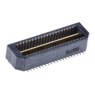 Samtec QTE Series Straight Surface PCB Header, 40 Contacts, 0.8 mm Pitch, 2 Row, Shrouded QTE-020-01-L-D-A