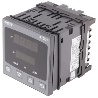 West Instruments DIN Rail PID Temperature Controller 5 Input, 1 Output Linear 264V AC On-Off P4100-2700-0000