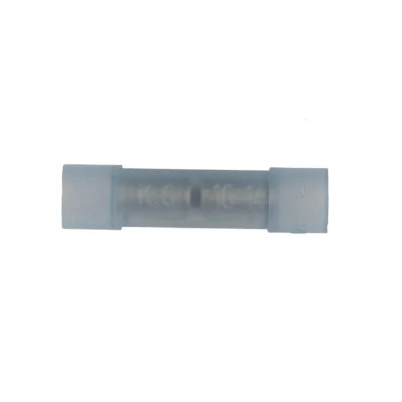 RS PRO Blue Insulated Butt Splice Connector, Nylon Insulation, Copper Contact, Tin Plated, 14 AWG, 25.2mm Length BNYF2