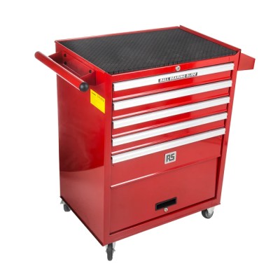 RS PRO Heavy-Duty 5 Drawer Wheeled Steel Roller Cabinet Tool Chest 460mm x 100mm x 860mm 480-6773