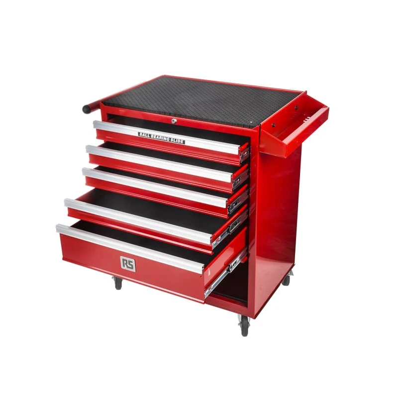 RS PRO Heavy-Duty 5 Drawer Wheeled Steel Roller Cabinet Tool Chest 460mm x 100mm x 860mm 480-6773
