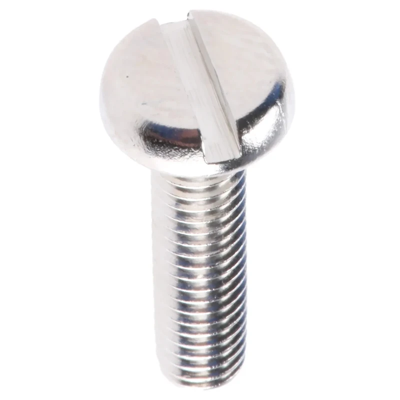 RS PRO Nickel Plated Brass Slot Pan Head Machine Screw 16 mm M4 482-8666