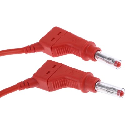 Staubli Connector Test Lead 32A 600V Red 500mm Lead Length 66.9407-050-22
