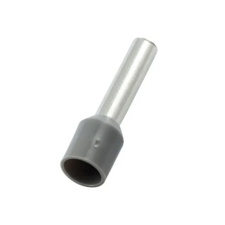 RS PRO Insulated Crimp Bootlace Ferrule, 10 mm Pin Length, 3.2 mm Pin Diameter, Grey, for 12 AWG Wire Size 178-7321