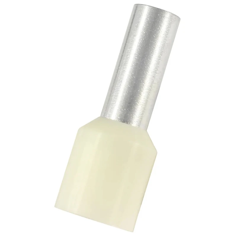 RS PRO Insulated Crimp Bootlace Ferrule, 4.9 mm Pin Diameter, 12 mm Pin Length, Nylon Insulation, Ivory, 8 AWG Wire 178-7327