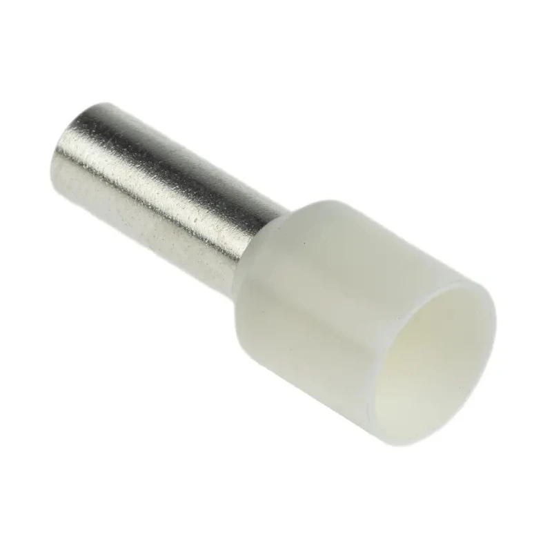 RS PRO Insulated Crimp Bootlace Ferrule, 4.9 mm Pin Diameter, 12 mm Pin Length, Nylon Insulation, Ivory, 8 AWG Wire 178-7327
