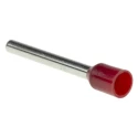 RS PRO Insulated Crimp Bootlace Ferrule 18 mm Pin Length 2 mm Pin Diameter Red, Compatible with 16 AWG Wire 178-7315