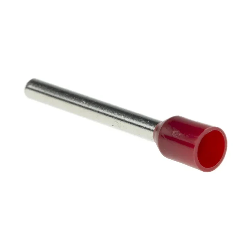 RS PRO Insulated Crimp Bootlace Ferrule 18 mm Pin Length 2 mm Pin Diameter Red, Compatible with 16 AWG Wire 178-7315