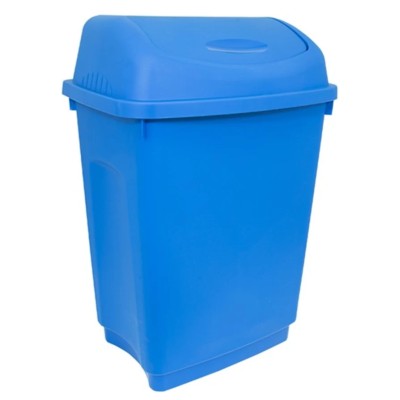 RS PRO 50L Blue Flip Plastic Waste Bin United Kingdom Origin 410x330x600mm 178-7697