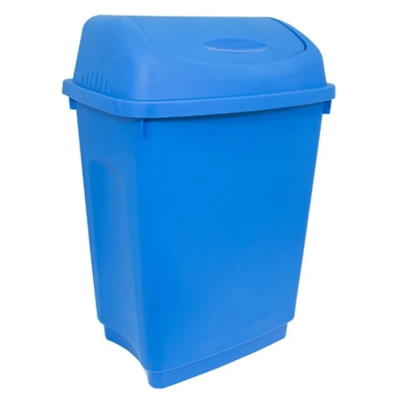 RS PRO 50L Blue Flip Plastic Waste Bin United Kingdom Origin 410x330x600mm 178-7697