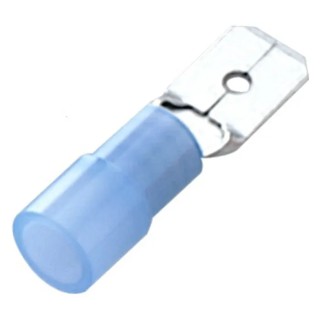 RS PRO Blue Insulated Male Spade Connector Crimp 0.8 x 6.35 mm Tab Size 16 AWG to 14 AWG 178-8381