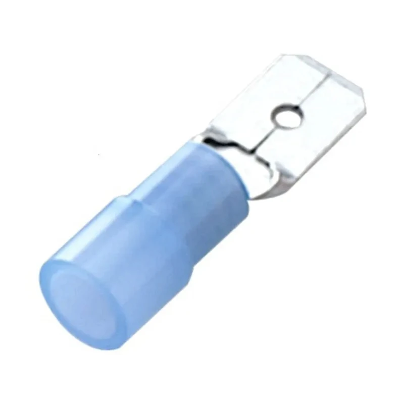 RS PRO Blue Insulated Male Spade Connector Crimp 0.8 x 6.35 mm Tab Size 16 AWG to 14 AWG 178-8381