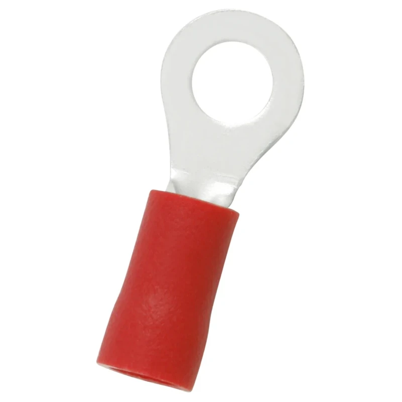 RS PRO Insulated Ring Terminal, Vinyl Insulation, 4.3 mm Stud Size, 22 AWG to 16 AWG Wire Range, Red E245391 178-8652