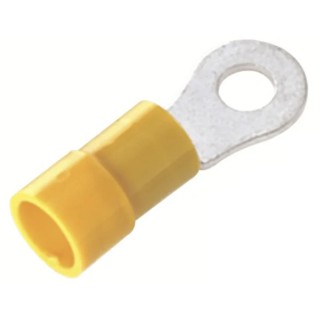 RS PRO Insulated Ring Terminal Vinyl Insulation Copper Contact 5.3 mm Stud Size 12 AWG 10 AWG Wire Size Yellow 178-8690