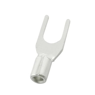 RS PRO Uninsulated Crimp Spade Connector 22 AWG to 16 AWG 3.2 mm Stud Size Silver 178-8704