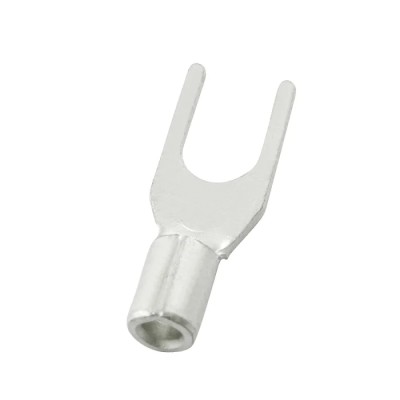 RS PRO Uninsulated Crimp Spade Connector 22 AWG to 16 AWG 3.2 mm Stud Size Silver 178-8704