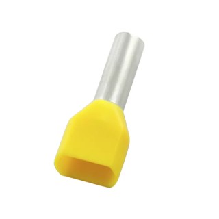 RS PRO Insulated Crimp Bootlace Ferrule, 8 mm Pin Length, 2.1 mm Pin Diameter, Yellow, 18 AWG Wire Size 178-8738