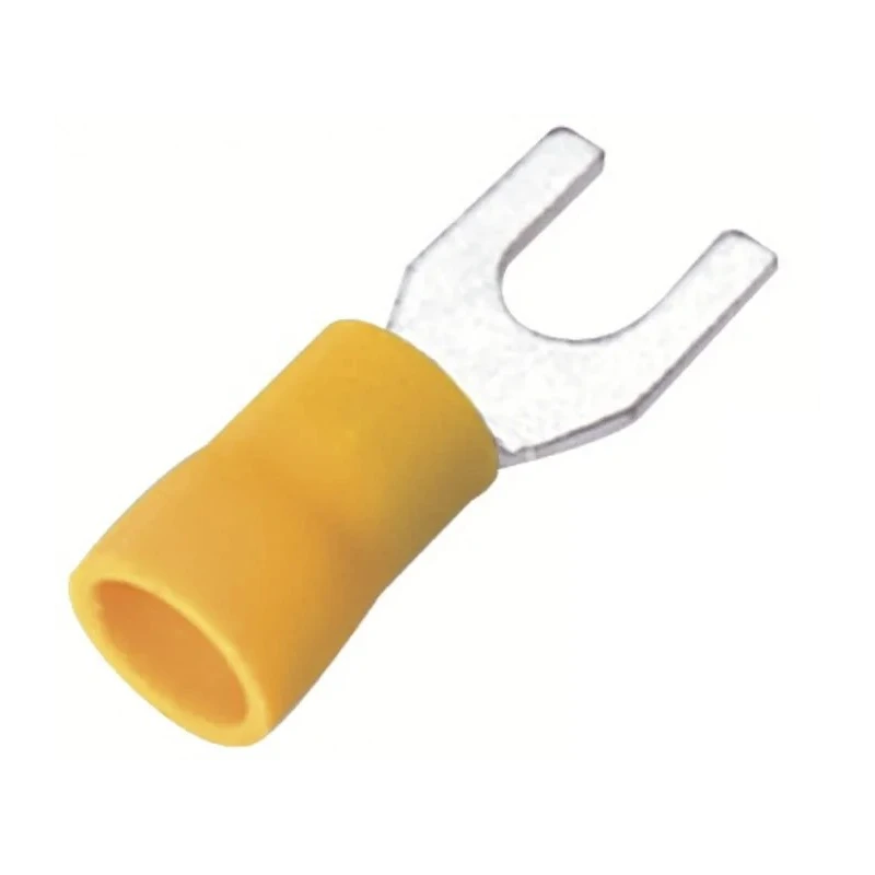 RS PRO SV Insulated Crimp Spade Connector Vinyl Yellow 12 AWG to 10 AWG 5.3 mm Stud Size 178-8725