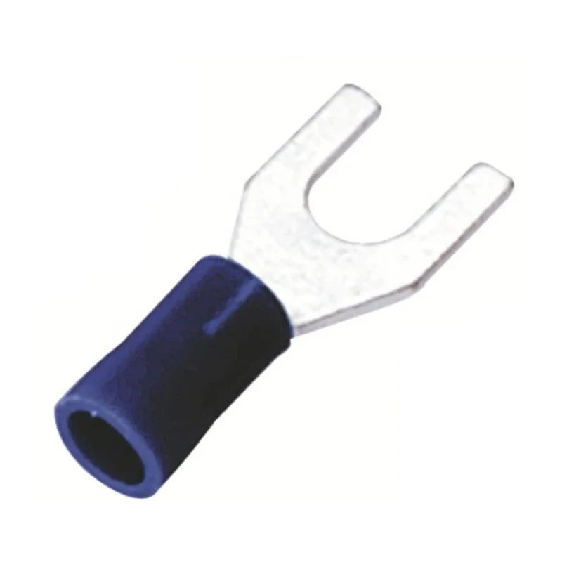 RS PRO Insulated Crimp Spade Connector 16 AWG to 14 AWG, 3.7 mm Stud Size Vinyl Insulation Blue 178-8718