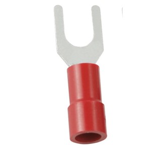 RS PRO SVY Insulated Crimp Spade Connector 22 AWG to 16 AWG, 4.3 mm Stud Size, Vinyl Insulation, Red 178-8732