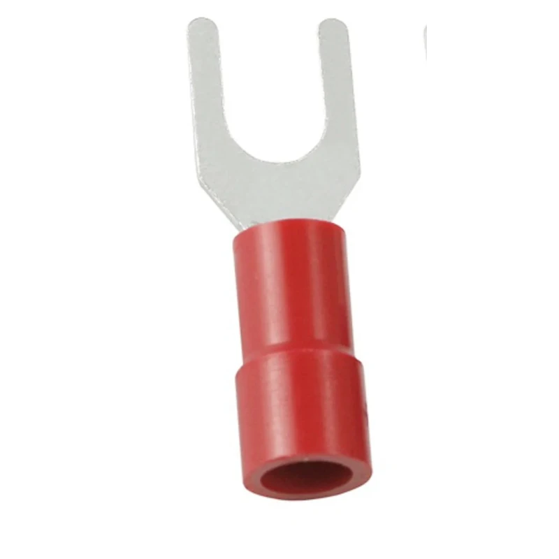 RS PRO SVY Insulated Crimp Spade Connector 22 AWG to 16 AWG, 4.3 mm Stud Size, Vinyl Insulation, Red 178-8732
