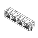 Molex 44248 Series RJ45 Connector Female Through Hole Cat3 Shielded Right Angle 4 Port 8 Way RJ45