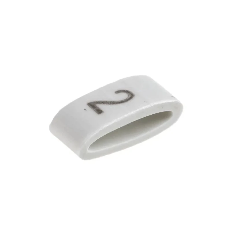 HellermannTyton Slide-On Pre-Printed Cable Marker for 1.8 to 6.3 mm Cable Diameter, Black Legend, White PVC Material HODS85