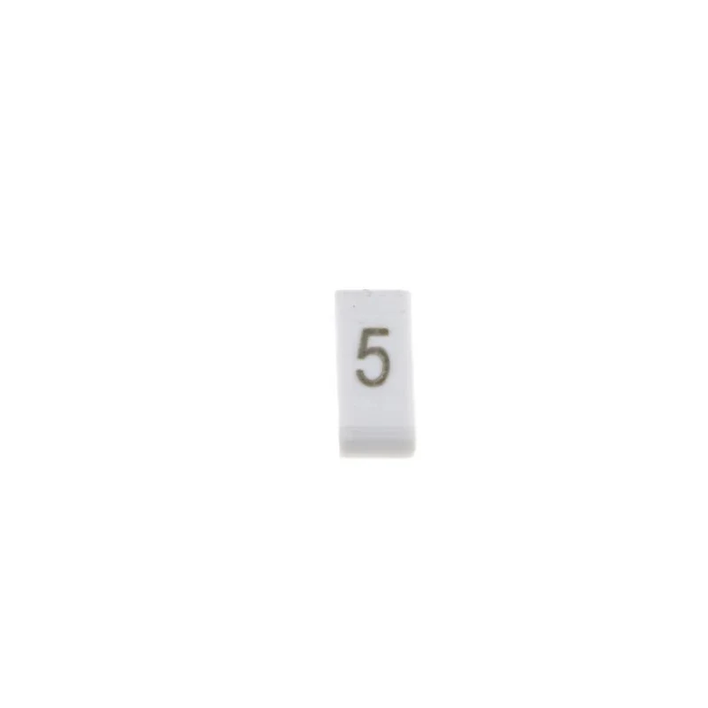 HellermannTyton Slide-On Cable Marker, Black Legend "5", White PVC Material, Fits 1.8 mm to 6.3 mm Cable Diameter HODS85
