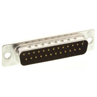 TE Connectivity Amplimite HD-20 25 Way Straight 2.77 mm Pitch Panel Mount D-Sub Connector Male 5-747912-2