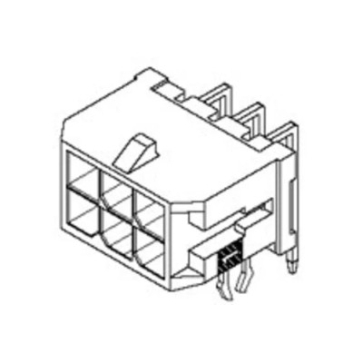 Molex Micro-Fit 3.0 Series Right Angle Through Hole PCB Header 24 Contacts 3 mm Pitch 2 Row Shrouded 43045-2401