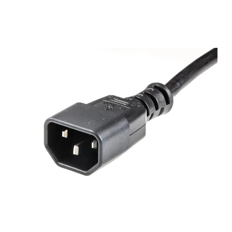 RS PRO Power Cord IEC C13 to Straight IEC C14 3 m 250V 10A Black PVC Jacket 178-9806