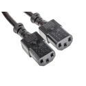 RS PRO Power Cord IEC C13 to Straight IEC C14 3 m 250V 10A Black PVC Jacket 178-9806