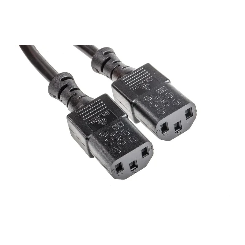 RS PRO Power Cord IEC C13 to Straight IEC C14 3 m 250V 10A Black PVC Jacket 178-9806